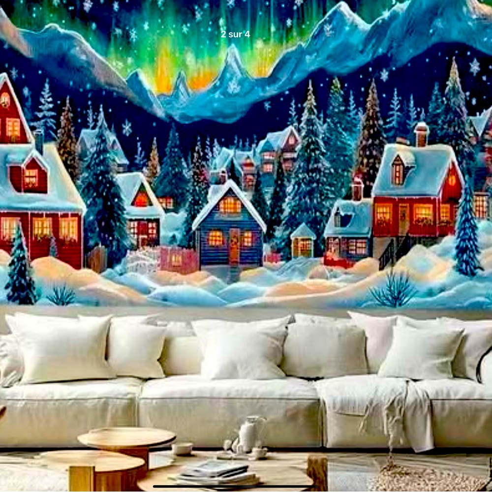 Christmas Landscape Fabric Canvas